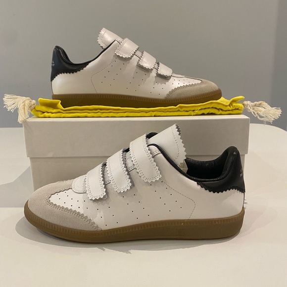 Isabel Marant Beth Sneaker in White/Black/Gum Sole sz 39 New in Box - Picture 3 of 10